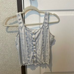 Blue tank top/crop top